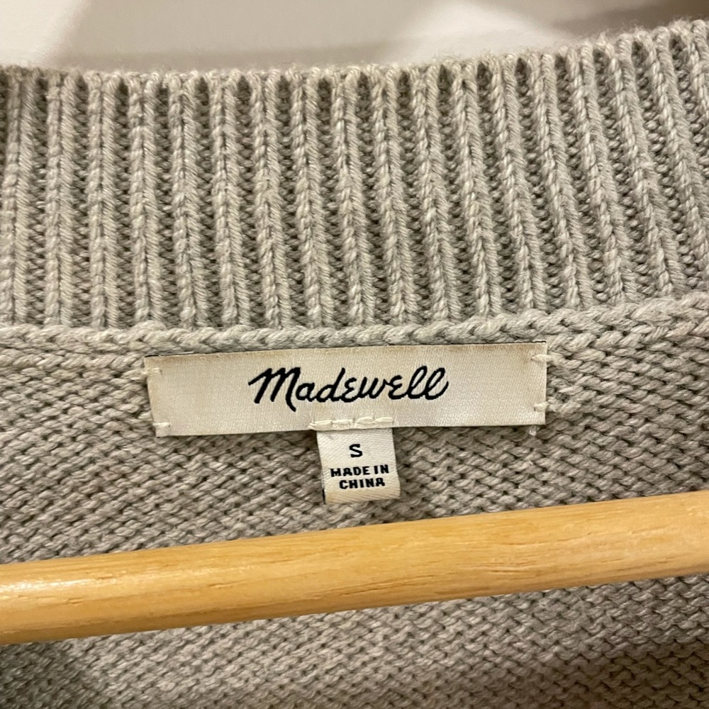 Madewell - Gray Brownstone Side-Button Sweater - image 5